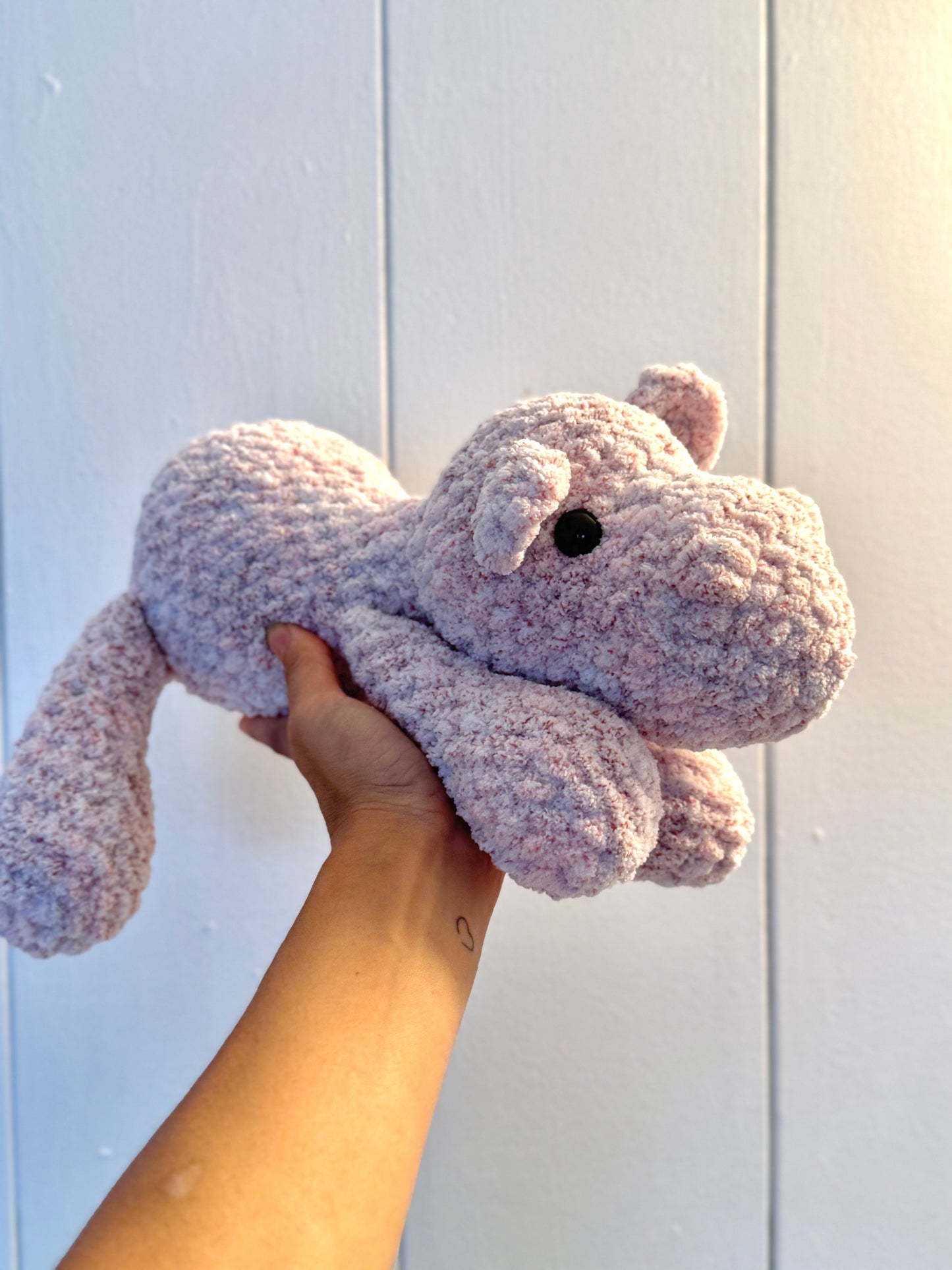 Handmade Crochet Hippo Plushie--Meet Your New Cuddly Companion!