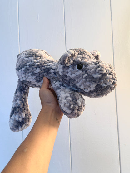 Handmade Crochet Hippo Plushie--Meet Your New Cuddly Companion!