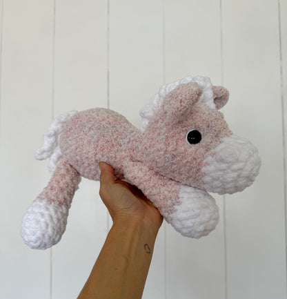 Handmade Crochet Horse/Pony Plushie – Perfect Comfort Companion for Kids and Adults