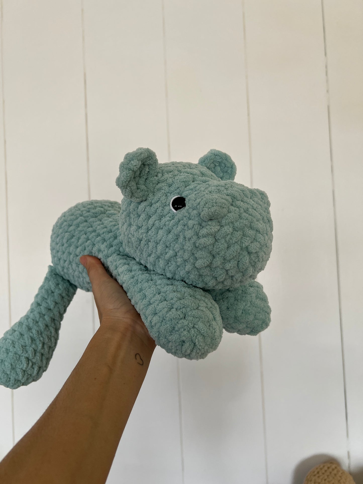 Handmade Crochet Hippo Plushie--Meet Your New Cuddly Companion!