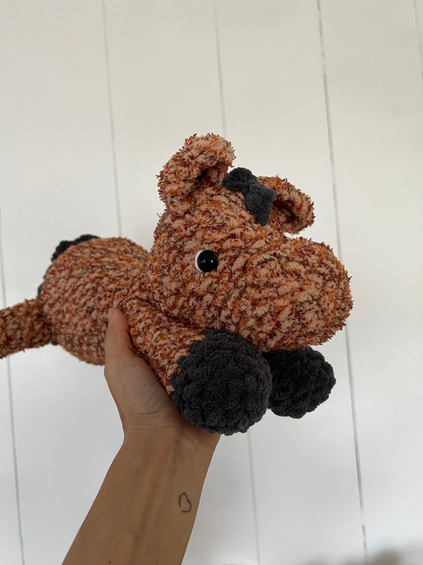 Handmade Crochet Horse/Pony Plushie – Perfect Comfort Companion for Kids and Adults